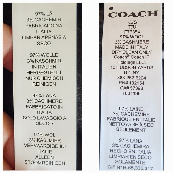 COACH Wool/Cashmere Scarf UNISEX NWOT - Picture 13 of 15